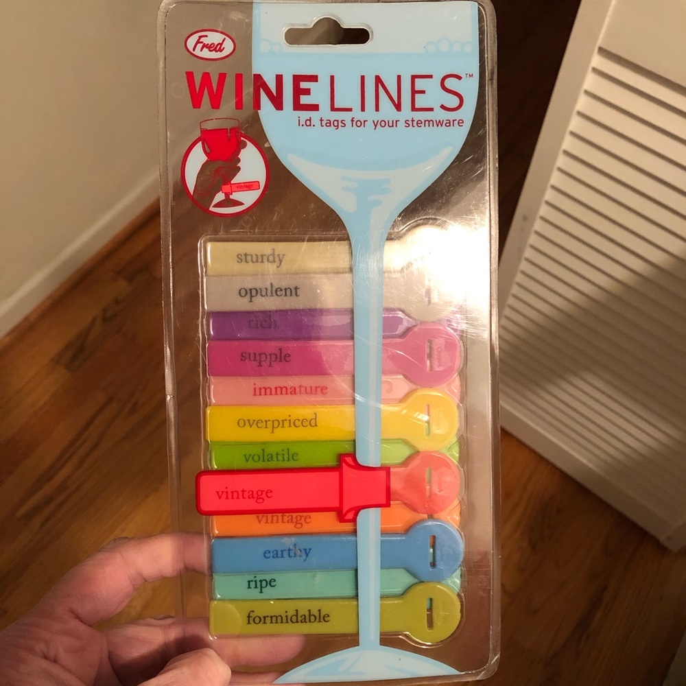 🍷 wine 🍷 lines ID tags 🏷 for your stemware new